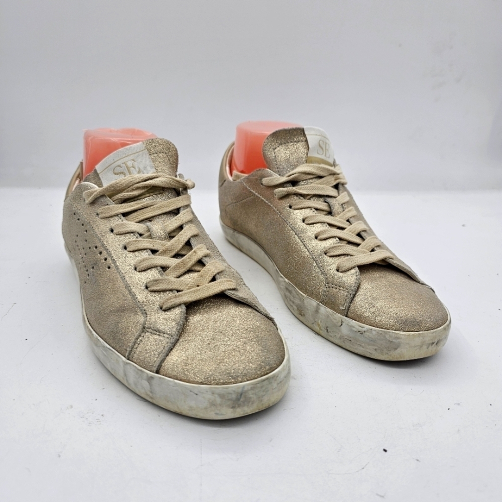 Sam Edelman Aubrie Sneakers Gold Metallic Women’s Size 7.5 – Pre-Owned